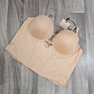 PRICE FIRM Honey Birdette Everyday Smooths Nude Bustier Corset Top Size 40D